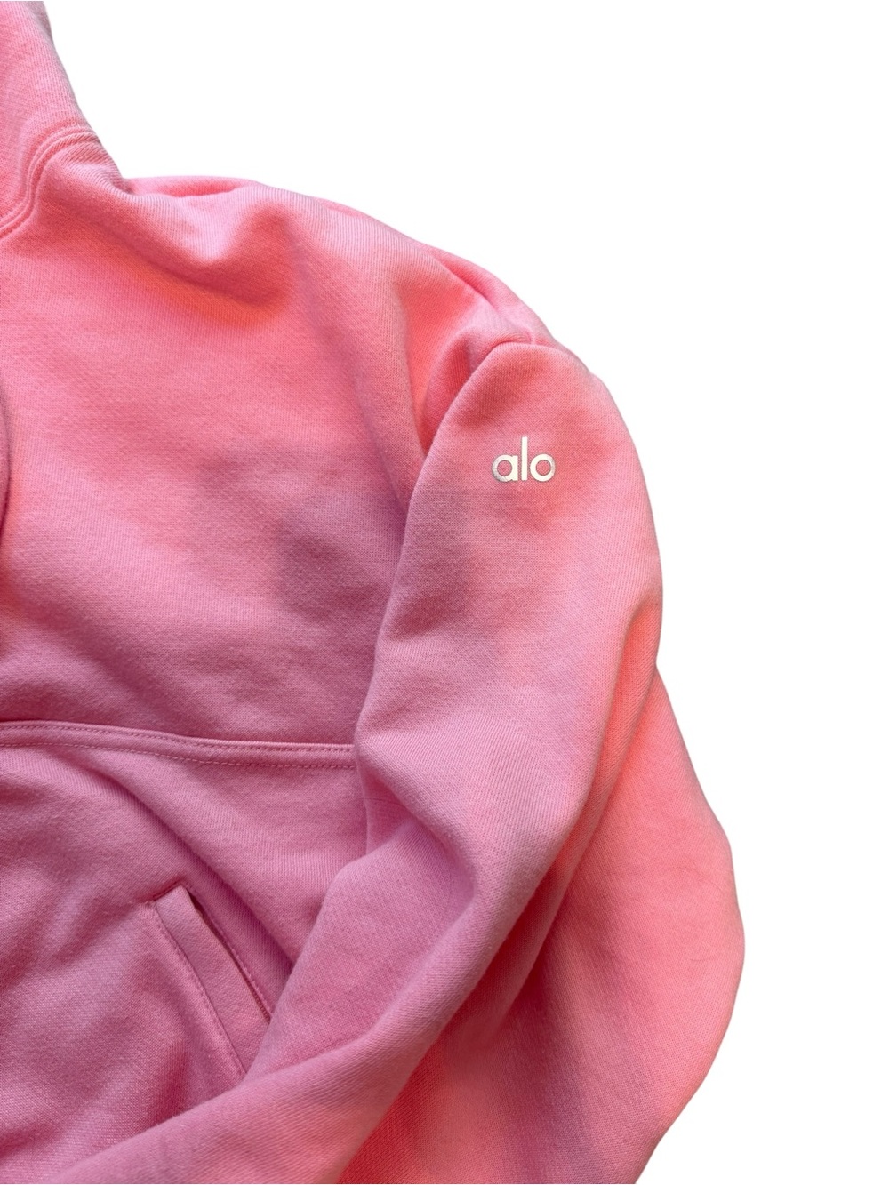 Alo Yoga Stadium Half Zip Hoodie in Macaron Pink - Picture 6 of 9